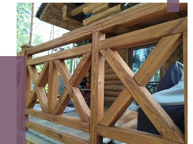 Деревянные перила под ключ в Шатуре от 7683 руб. 