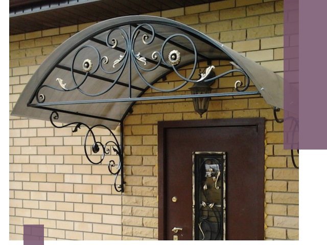 Изготовление козырьков из металла под ключ в Шатуре