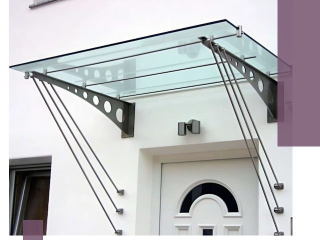 Козырьки над входом под ключ в Шатуре — изготовление и монтаж