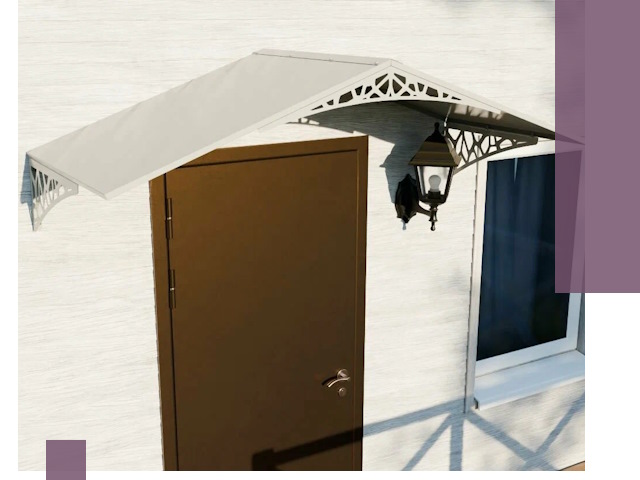 Металлические козырьки на входы и террасы в Шатуре