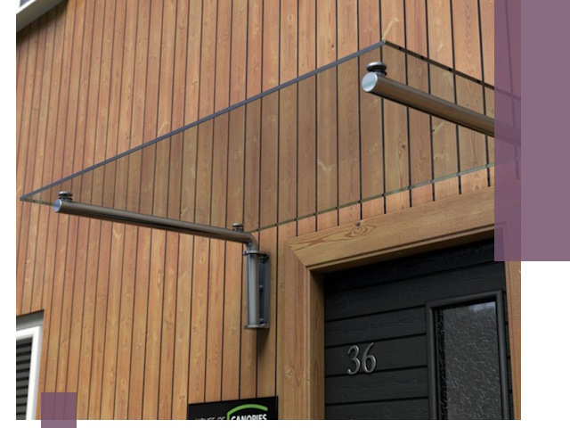 Стеклянные козырьки на входы и фасады в Шатуре