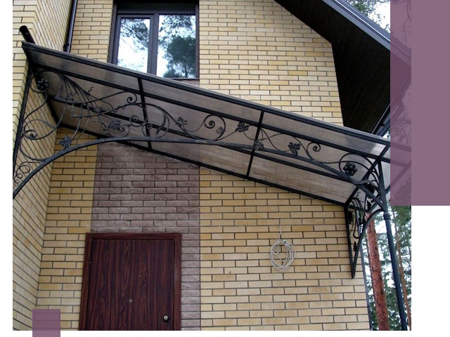 Односкатные козырьки из металла под ключ в Шатуре