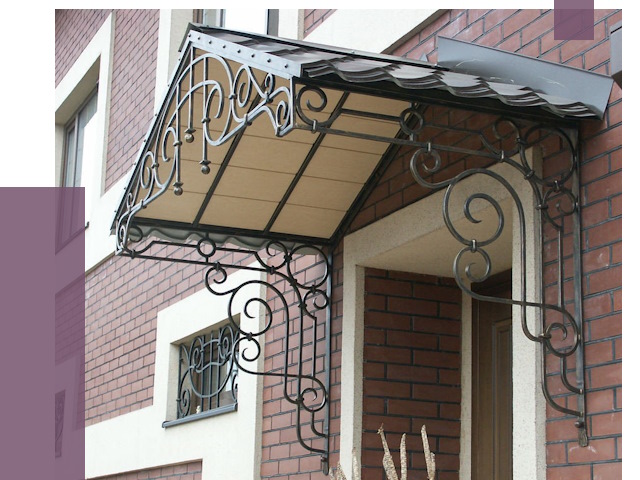 Двускатные козырьки в Шатуре под ключ от 12805 руб.