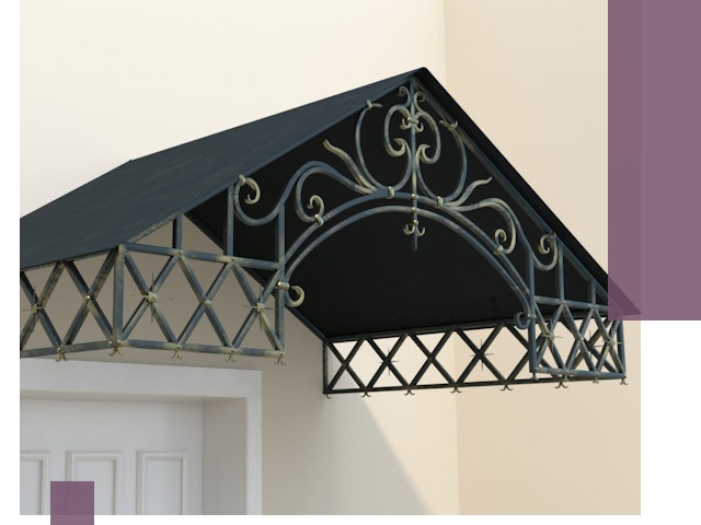 Двускатные металлические козырьки под ключ в Шатуре